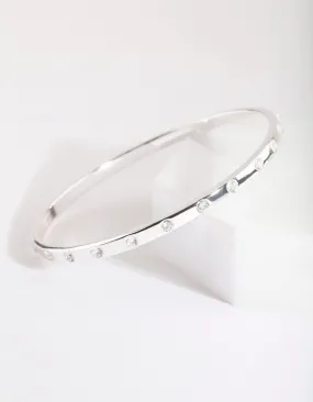 Silver Diamante Classic Bangle