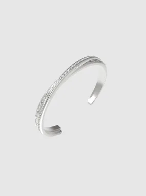 Silver Matelasse Pave Bangle