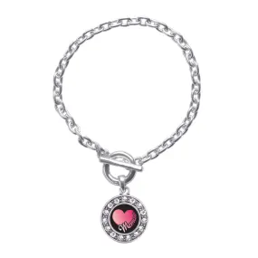 Silver MeMaw Circle Charm Toggle Bracelet