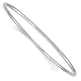 Silver Polished Round Slip On Bangle Bracelet