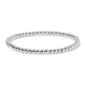 Silver Round Bead Bracelet -4mm