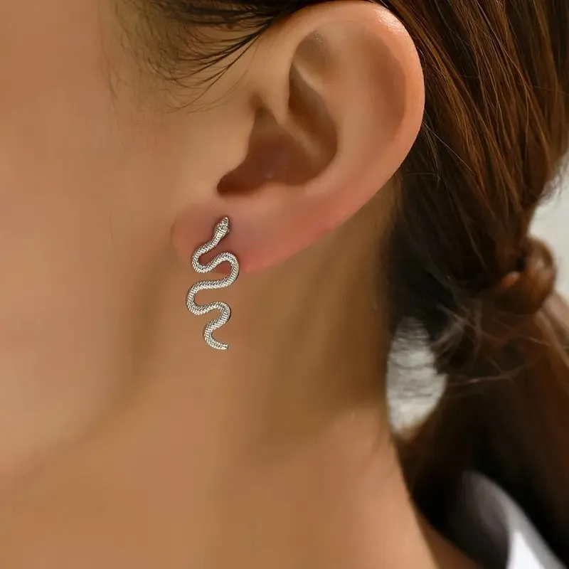 Silver Serpent Earrings