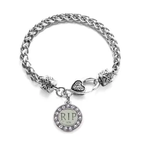 Silver Tomb Stone Circle Charm Braided Bracelet