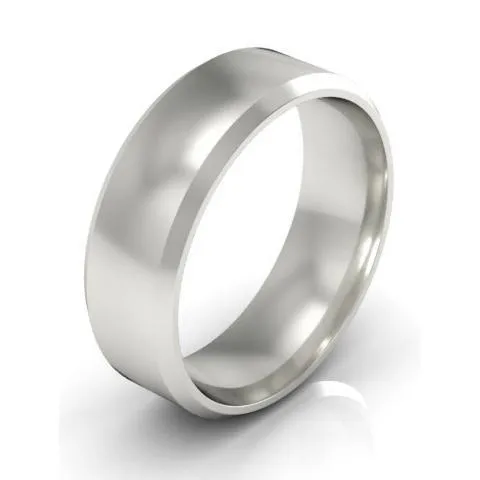 Simple Bevel Wedding Band 6mm