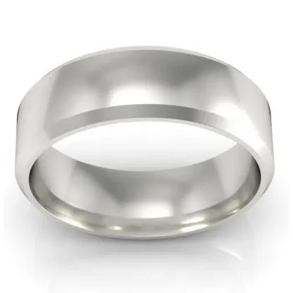 Simple Bevel Wedding Band 6mm