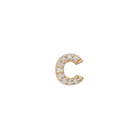 SKINNY SILVER C CHARM (YELLOW)