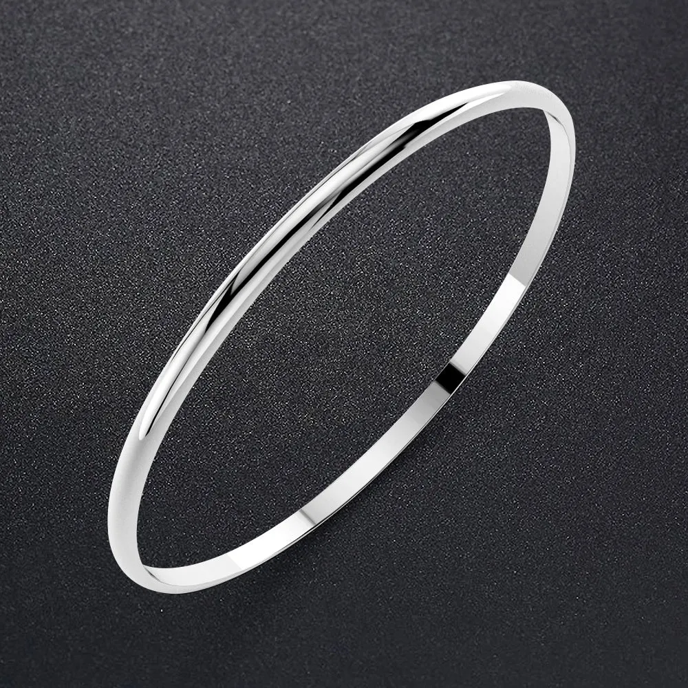 Slim Line Bangle White Gold