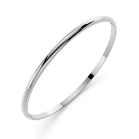 Slim Line Bangle White Gold