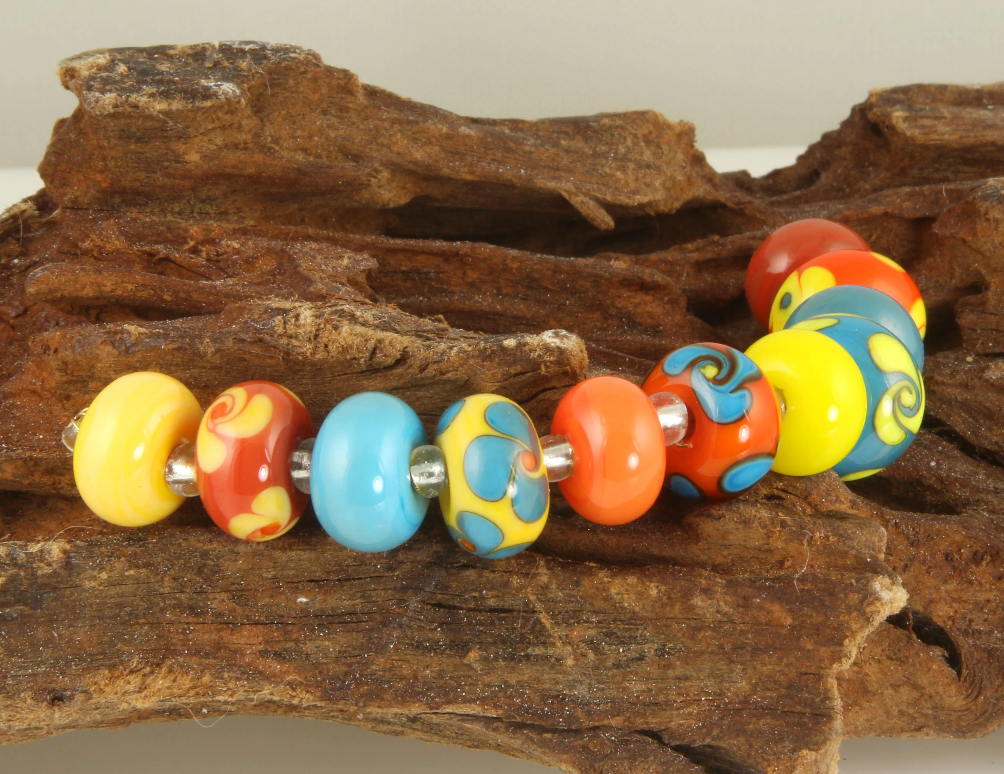 Southwest Floral Lampwork Glass Beads SRA