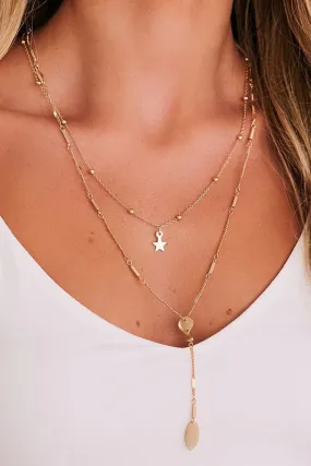 Star and Leaf Charm Necklace