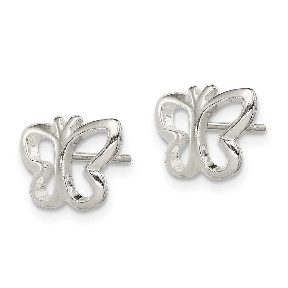 Sterling Silver Butterfly Post Earrings