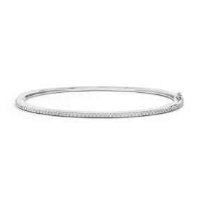 Sterling Silver Cubic Zirconia Oval Bangle