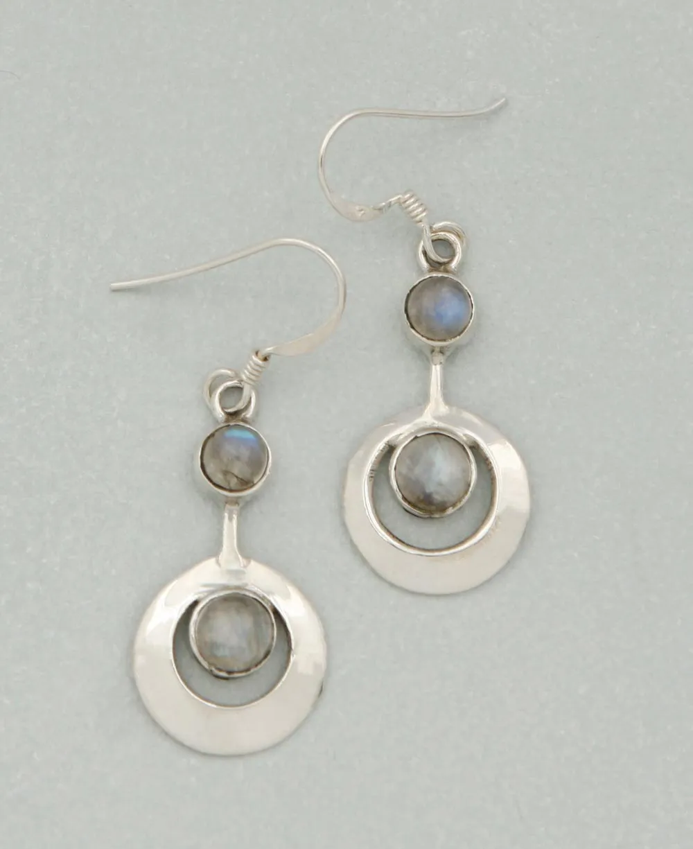 Sterling Silver Gemstone Kinetic Earrings