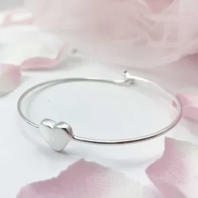 Sterling Silver Heart Bangle