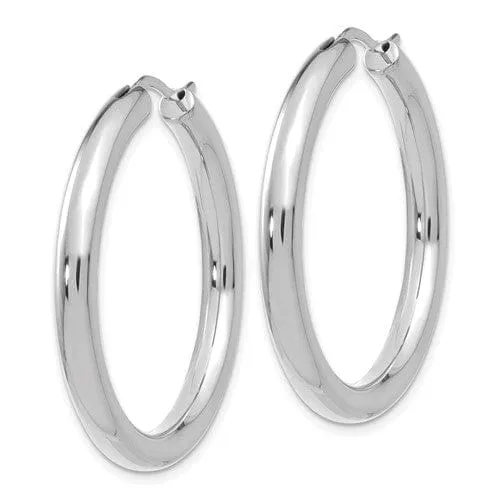 Sterling Silver Rhodium 3.5MM Tube Earrings