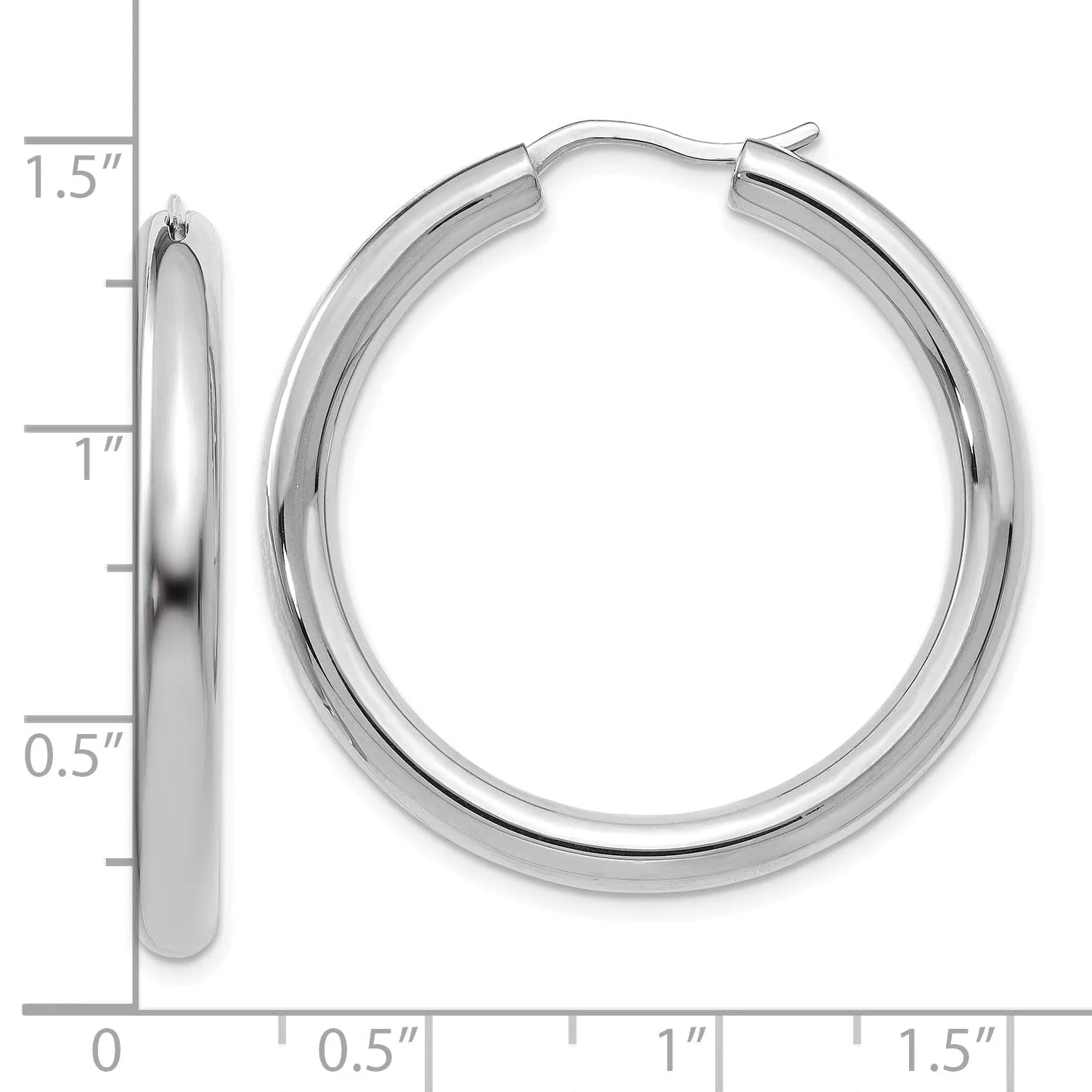 Sterling Silver Rhodium 3.5MM Tube Earrings