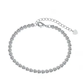 Sterling Silver Rhodium Plated Zirconia Bracelet ERLB035