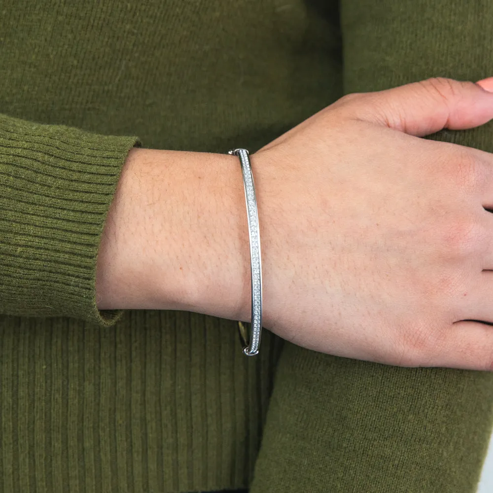 Sterling Silver Stardust on Hinged Bangle