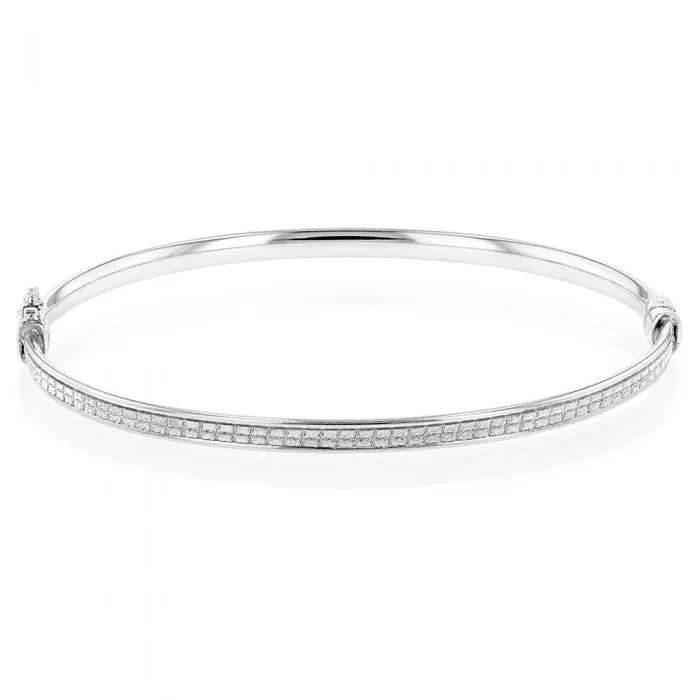 Sterling Silver Stardust on Hinged Bangle