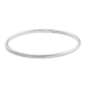 Sterling Silver Twist 65mm Bangle