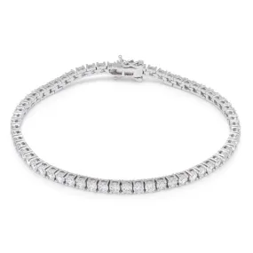 Sterling Silver White Gold Tennis Bracelet