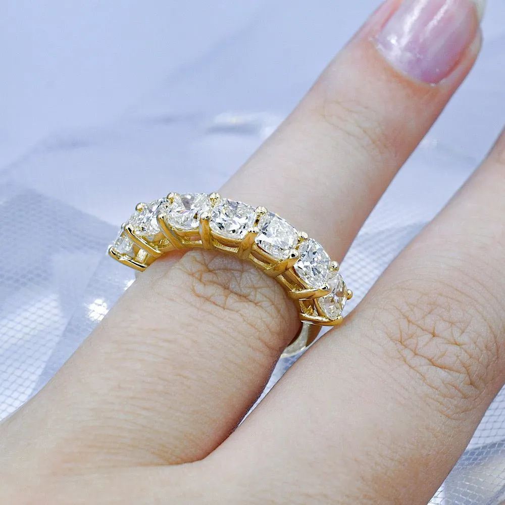 Stunning 3.75CT Cushion Cut Diamond Wedding Ring in 18KT Yellow Gold