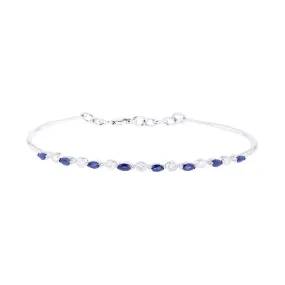 Sunila Sapphire and Diamond Bangle Bracelet