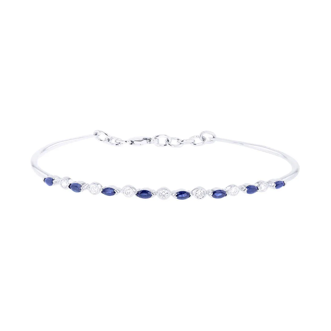 Sunila Sapphire and Diamond Bangle Bracelet