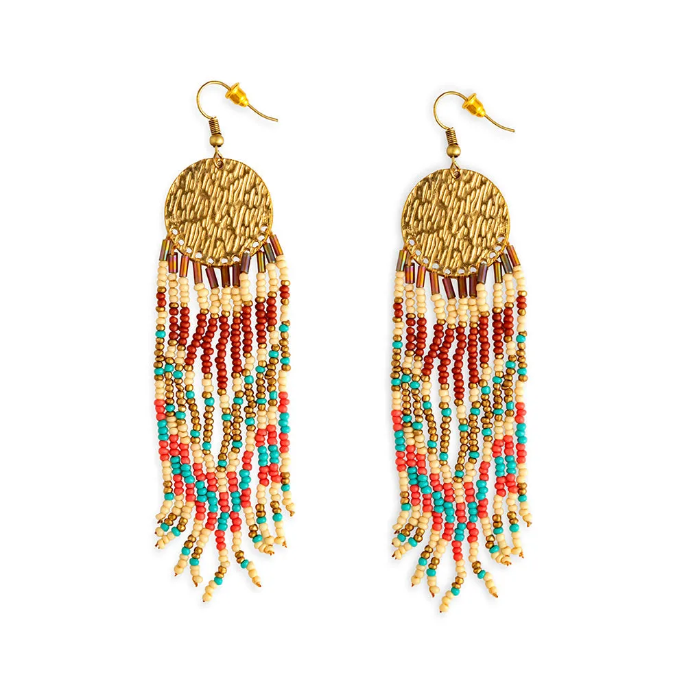 Sun's Radiance Beaded Earrings