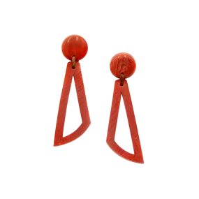 Tagua Women's Paula Poppy Coral Earrings