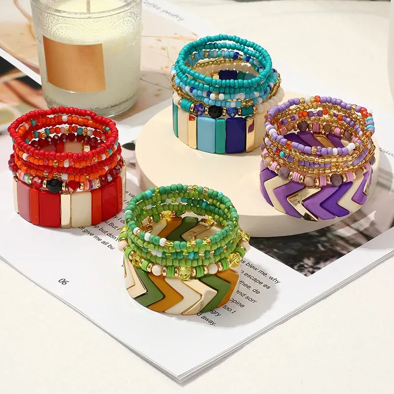 TEEK - Bohemian Multi-Layer Seed Beads Bangles