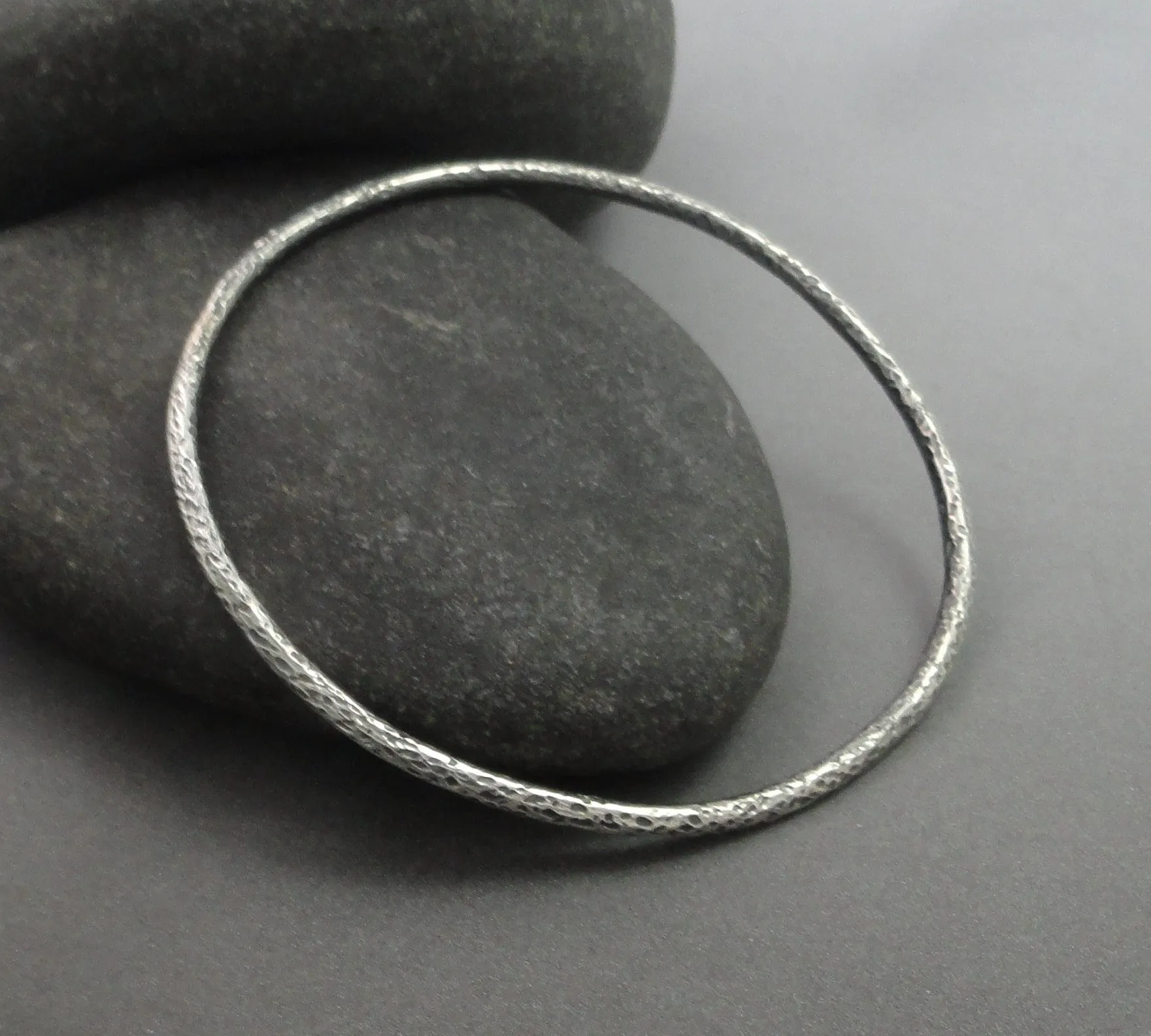 Textured Sterling Silver Bangle