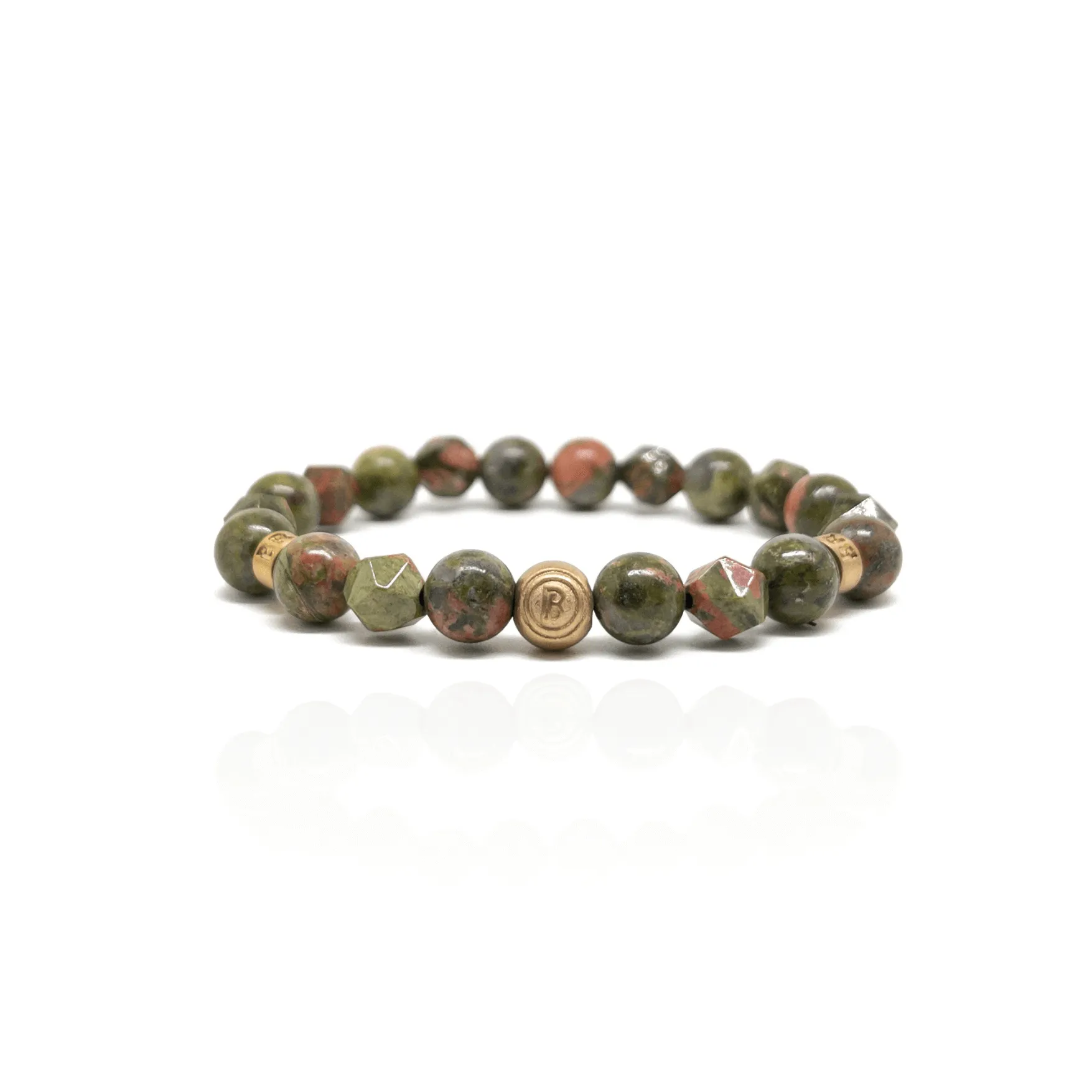 The Unakite Signed Gold Plated Bracelet