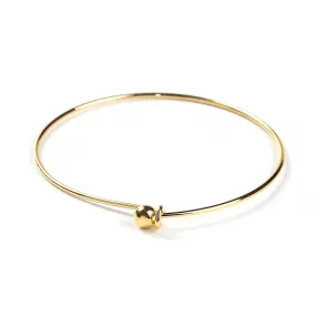 Thin Adjustable Bangle - Screw Ball - 60mm - 1.4mm - Choose Your Tone!