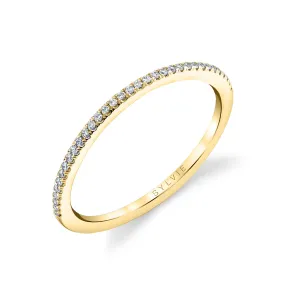 Thin Diamond Wedding Band 18k Gold Yellow