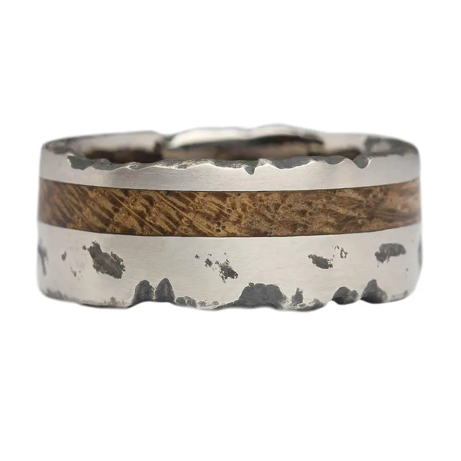 Titanium and Oak Ring