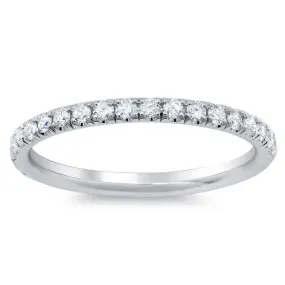 U Pave Moissanite Wedding Ring 2mm, 0.40cttw