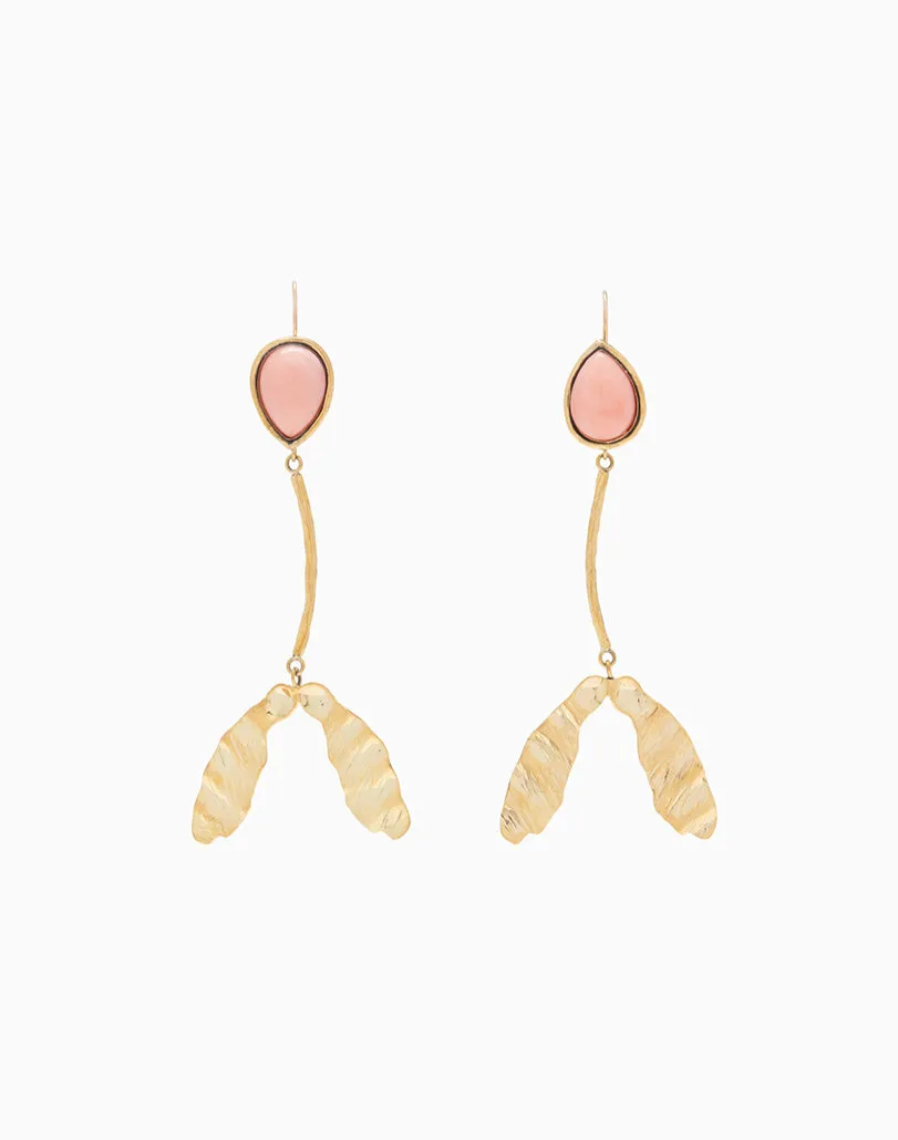 ULLA JOHNSON JEWELLERY - Maple Seed Drop Earring - Coral