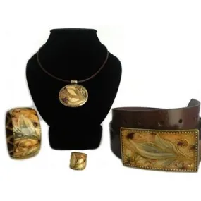 Unique Necklace Bracelet Belt & Ring Set