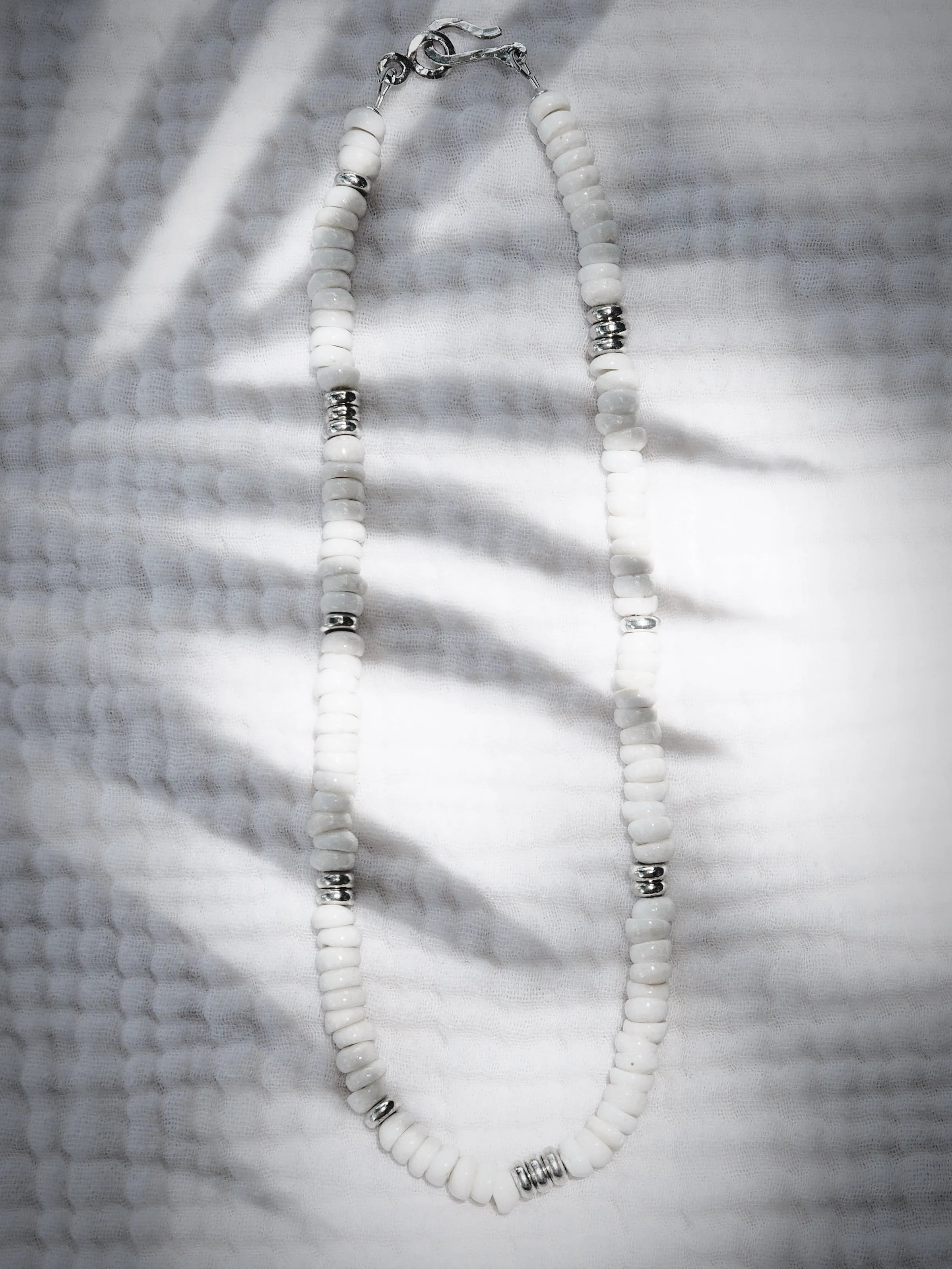 Unisex Silver Puka Shell Necklace - Ikaika