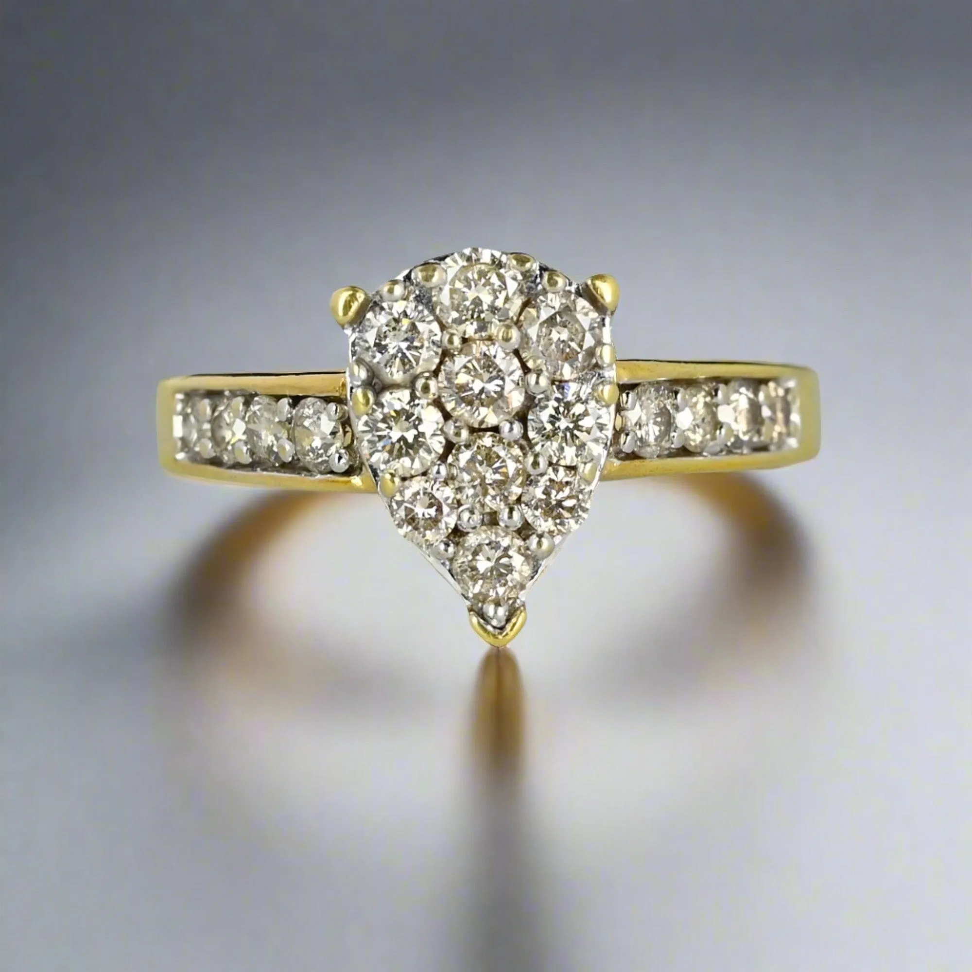 Vintage Gold Diamond Engagement Wedding Ring Set