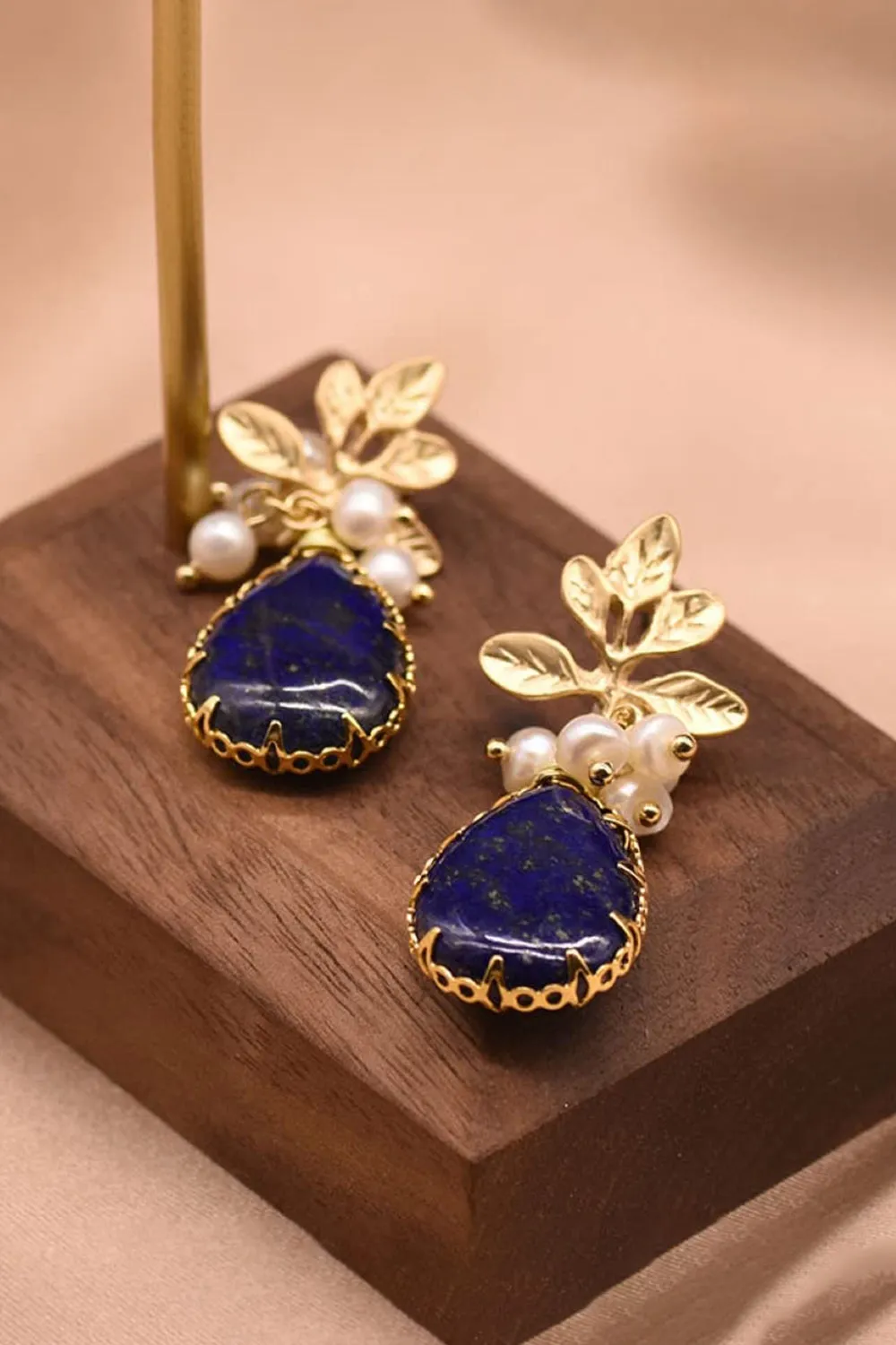 Vintage Lapis Lazuli Drop Earrings