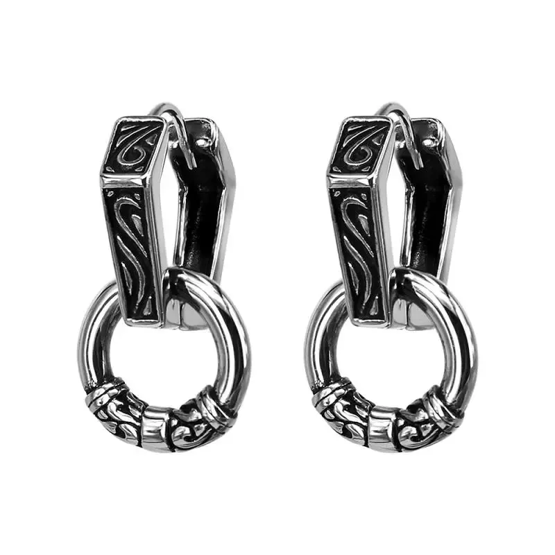 Vintage Snake Tangled Plant Vines Earrings Gothic Black Mamba Viper Hypoallergenic Earrings Men\'s Biker Rock Rap Jewelry Gift