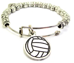 Volleyball Metal Beaded Bracelet