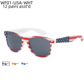 Wholesale Sunglasses Plastic Frame WF01-USA-WHT