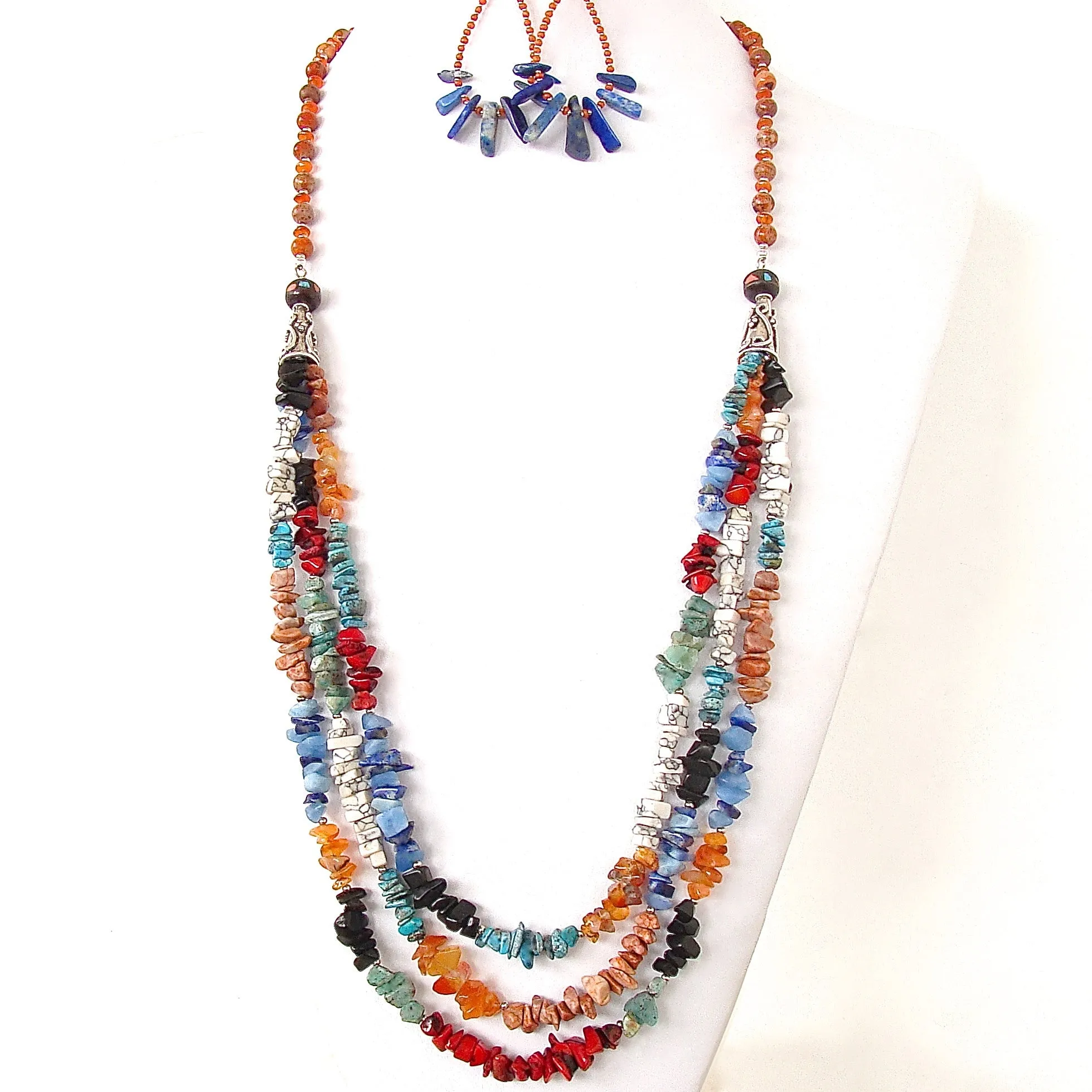 Winona: Mixed Gemstone Necklace in Southwest Style