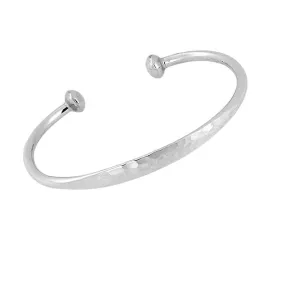 Women's Hammered 925 Sterling Silver Torque Bangle Bracelet – Gift for Her