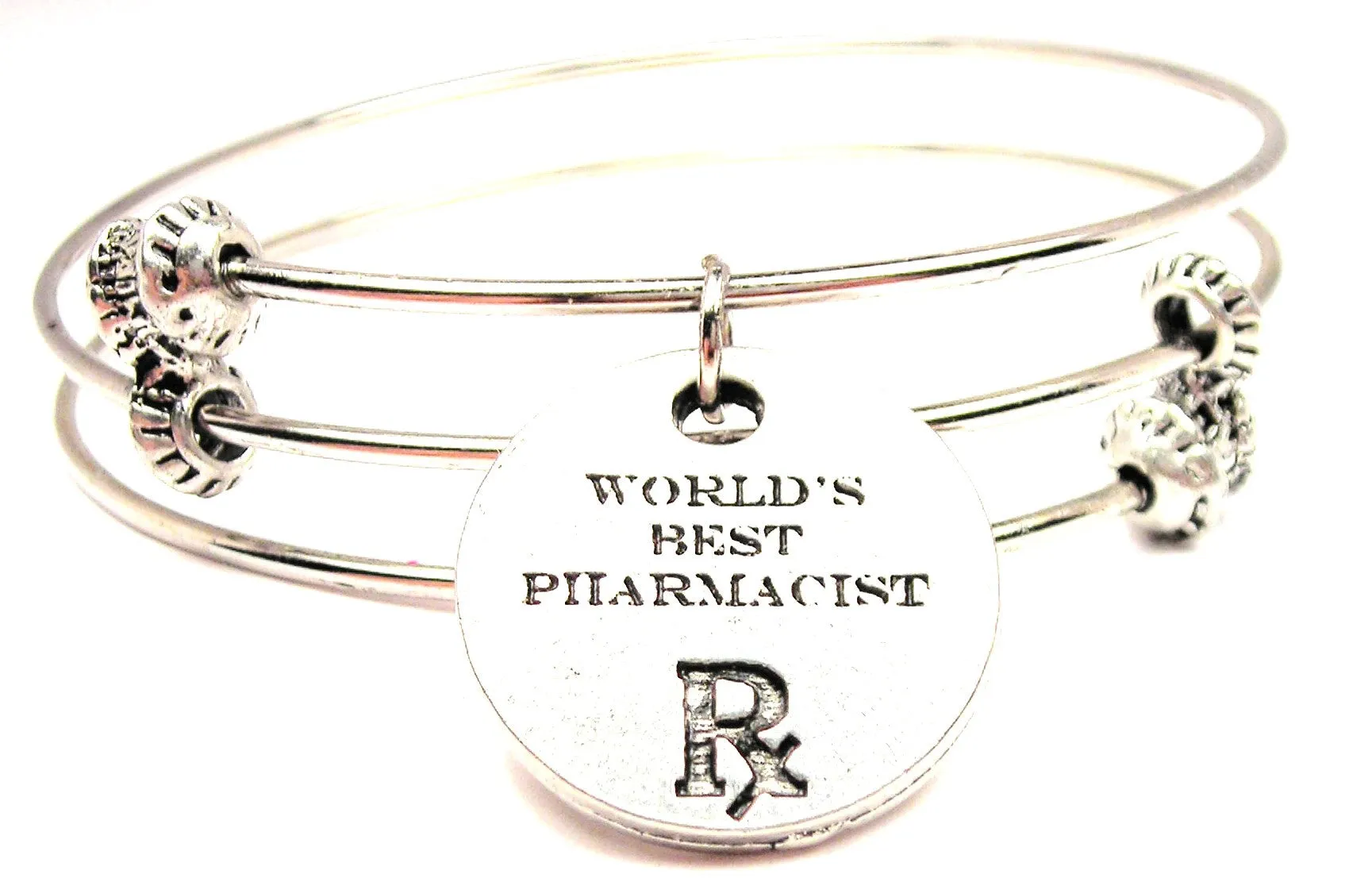 Worlds Best Pharmacist Triple Style Expandable Bangle Bracelet