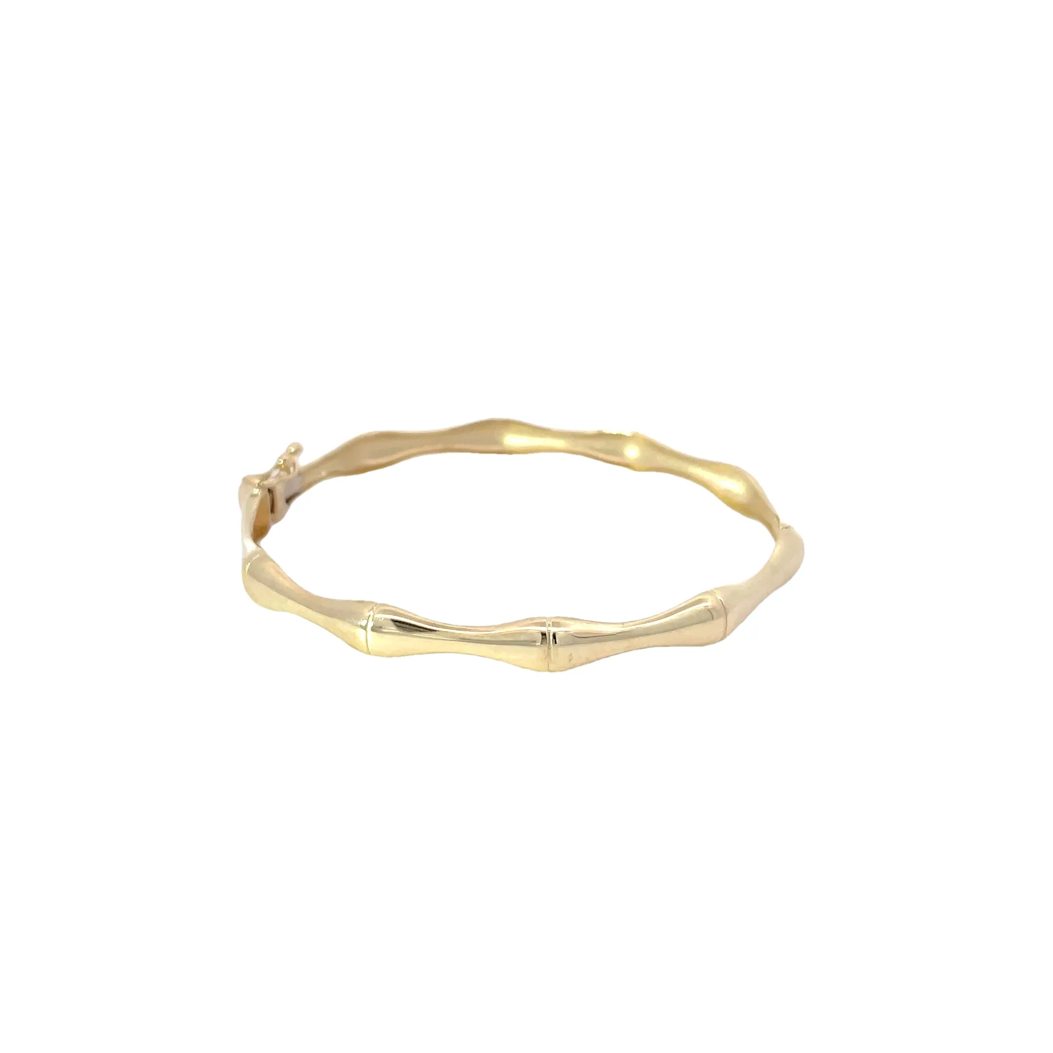 Yellow Gold Bamboo Bangle Bracelet