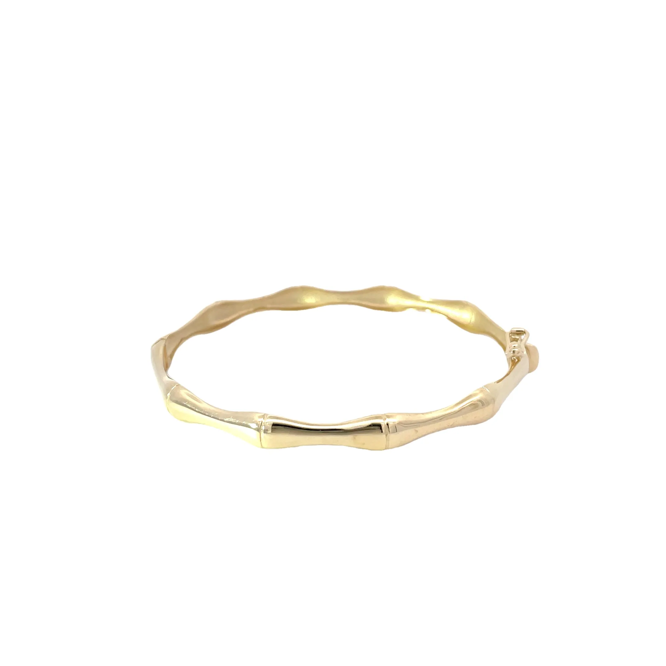 Yellow Gold Bamboo Bangle Bracelet